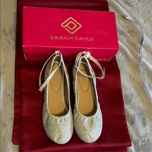 Dream Pairs Women's Gold Ballet Flats
